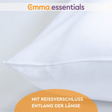 8 x Brand New Emma Essentials Microfiber Pillowcase 65x65 cm, White, Set of 2 Pillowcases with Zipper - RRP €87.92