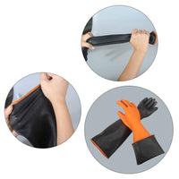 1 x RAW Customer Returns Gloves Acid Resistant Long Chemical Protection Gloves Acid and Alkali Resistant Gloves Chemical Gloves, 22inch 55cm-Black - RRP €13.2