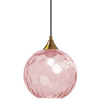 1 x RAW Customer Returns ZTTECH 200mm Glass Ball Pendant Light Bronze Gold Bracket with Pink Glass Ball Hanging Lamp Pink  - RRP €69.99