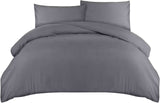 1 x RAW Customer Returns Utopia Bedding bed linen 200x200 set - microfiber duvet cover 200x200 cm 2 pillowcases 50x75 cm - grey - RRP €17.74