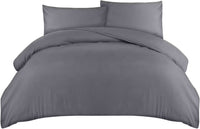 1 x RAW Customer Returns Utopia Bedding Duvet Cover 3 pieces Queen Size - Microfibre Duvet Cover 200x200cm Pillowcases 50x75cm - Gray - RRP €16.99