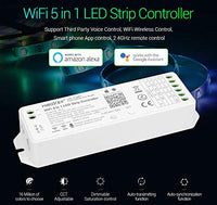 1 x RAW Customer Returns LIGHTEU , Milight Miboxer 5in1 WiFi LED strip control, Alexa Google Home Voice, remote control APP control, used for single color, CCT, RGB, RGBW RGBCCT LED strips, DC12-24V, WL5 - RRP €26.99