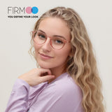 1 x RAW Customer Returns Firmoo blue light glasses without prescription for women, blue light filter computer glasses against headaches, glare-free round lenses, light purple - RRP €27.22