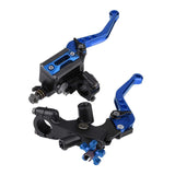 1 x RAW Customer Returns Longzhou 1 Pair Universal Motorcycle Brake Clutch Lever Master Cylinder Brake Clutch Lever Blue  - RRP €32.99