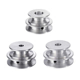 1 x RAW Customer Returns ExcLent Aluminum Alloy 40 U0026 50Mm Double Groove Pulley 8-20Mm Fixed Bore V-Shaped Pulley For 10Mm Belt - 10mm - RRP €26.4