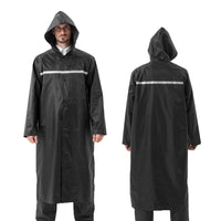 1 x RAW Customer Returns Pahajim Adult Long Rain Jacket, Reusable Ripstop Jacket with Adjustable Hood, Lightweight Rain Jacket, Waterproof Jacket for Men and Women - RRP €22.54