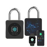 1 x RAW Customer Returns eLinkSmart Gym Padlock, Unlock by Fingerprint or iOS Watch App, Multi-User Waterproof Keyless Lock for Locker, Garage, Shed, School, Outdoor, Black - RRP €37.99