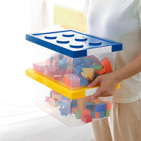 1 x RAW Customer Returns Greentainer toy storage box with lid, 2 pieces stackable toy box made of plastic, storage basket for children, toy box for children s room, storage container for blocks - RRP €39.99