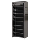 1 x RAW Customer Returns UDEAR 10-Tier Shoe Cabinet Shoe Rack Storage Shoe Shelf for 27 Pairs of Shoes Gray - RRP €33.26