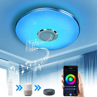 1 x RAW Customer Returns WAYRANK LED ceiling light dimmable with Bluetooth speaker WiFi, 36W RGB lamps ceiling lamp with color change, compatible with Alexa Google Home, remote control and APP control, 29cm - RRP €45.76