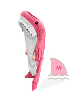 1 x RAW Customer Returns O Shark Blanket 1 Shark Blanket - Adult Shark Blanket, Sleeping Bag - Portable Fleece Blanket, Oversized Sweatshirt, Blanket Hoodie - Comfortable and Soft M, Pink  - RRP €37.0