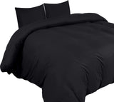 1 x RAW Customer Returns Utopia Bedding bed linen 220x240 set - microfiber duvet cover 240x220 cm 2 pillowcases 65x65 cm - black - RRP €20.16