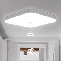 1 x RAW Customer Returns Combuh Ceiling Light with Motion Sensor Waterproof IP56 30W LED lamp with motion sensor 2400Lm 6500K ceiling lamp for Bathroom, Garage, Corridors, Stairs 25 25 4cm - RRP €26.86