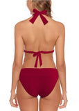 1 x RAW Customer Returns Aidotop Women s Bikini Set Triangle Swimsuit Beach Ties Two Piece Swimwear Bikini Bottoms 32Red1,L - RRP €34.27