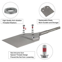 1 x RAW Customer Returns SDS Plus Chisel 250 x 100mm Chisel with 2 Replacement Blades for Floor Glue Carpet Tile Glue Floor Glue PVC Tile - RRP €47.9