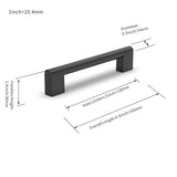 1 x RAW Customer Returns FURNIWARE 10 pieces furniture handles, 128 mm hole spacing stainless steel furniture handles cupboard handles kitchen cabinet handle used for door handle of bathroom door wardrobe matt black  - RRP €29.99