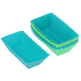 1 x RAW Customer Returns Muffin Cases Silicone Rectangle Baking Cups Cupcake Cases Reusable 8 Pack - RRP €12.92