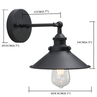 1 x RAW Customer Returns Phansthy Black Color Vintage Industrial Metal Wall Lighting Edison Lamp Retro Wall Lamp Shade Loft Coffee Bar Wall Lights - RRP €53.44