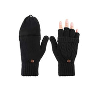 51 x Brand New Bkrdty Winter Warm Knitted Gloves Women Half Finger Convertible Mitten Fingerless Gloves with Buttoned Thumb Cover for Women Girls - RRP €662.49