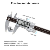 1 x RAW Customer Returns KETOTEK Vernier caliper digital caliper stainless steel, 150 mm 6-inch caliper with spare battery, caliper high measuring accuracy, large LCD display for household and industrial measurement - RRP €24.99