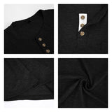 1 x Brand New SwissWell Men s Henley Long Sleeve Shirts Long Sleeve Casual Button Down Cotton Shirt with Chest Pocket Spring Black M - RRP €36.29