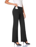 1 x RAW Customer Returns Tapata Women s 71cm 76cm 81cm 86cm Bootcut Stretch Pants with 4 Pockets, Tall Long Regular Petite for Office Business Everyday Elegant Pants 81cm Black S - RRP €44.36