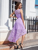 1 x RAW Customer Returns MuaDress 6006 Elegant evening dresses cocktail dresses women s dresses bridesmaid dresses made of lace knee-length rockabilly ball gown round neckline lavender XL - RRP €43.13