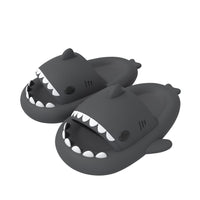 1 x RAW Customer Returns Summer Shark Slippers for Women Men Kids Shower Slippers Shoes Beach and Pool Sandals Shark Slides Slippers Quick Dry Open Toe Sandals, Dark Grey, 43 44 EU - RRP €21.58