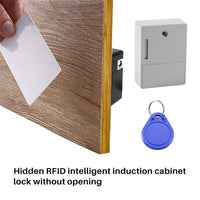 1 x RAW Customer Returns Tiamu Electronic Cabinet Lock, Smart RFID Kit, IC Card Sensor Cabinet Lock, DIY Hidden Keyless for Locker, Drawer, Wooden Cabinet, Child Safety Lock without Drill - RRP €18.65