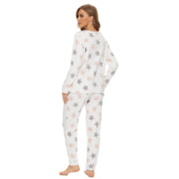 1 x RAW Customer Returns Mnemo Women s Fleece Pajamas Long Toweling Pajamas Ladies Round Neck Soft Star Pattern S - RRP €33.79