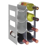 1 x RAW Customer Returns mDesign practical wine and bottle rack - plastic wine rack for up to 8 bottles - free-standing shelf for wine bottles or other drinks - gray - RRP €26.44