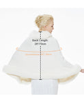 1 x RAW Customer Returns BEAUTELICATE Women s Poncho Winter Knitted Cape Stole Faux Fur Shawl Elegant Bolero Shrug for Bride Wedding Party Ivory, one size  - RRP €36.98