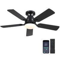 1 x RAW Customer Returns Mpayel Ceiling Fans with Lighting and Remote Control-Modern Ceiling Fan Black - RRP €109.08