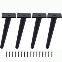 1 x RAW Customer Returns FETZCM 4 pieces slanted furniture feet metal black, cabinet legs, cone furniture legs 25 cm high for sofas, tables and other cabinet feet black, 35 cm  - RRP €40.33