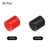 1 x Brand New QUARKZMAN 30pcs Rubber End Caps Cover Assortment 34mm Vinyl Screw Thread Protector for Screw Bolt Black Red - RRP €20.4