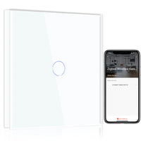 2 x RAW Customer Returns BSEED Smart ZigBee light switch, intelligent wall switch compatible with Alexa and Google Home, 1-way 1-way flush-mounted switch with crystal glass panel 250V white hub required  - RRP €44.08