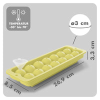 1 x RAW Customer Returns Blumtal silicone ice cube tray with lid in Ultimate Grey - Yellow in cube size M - ice cube container bpa free - easy removal of the round ice cubes - ice cube tray round - ice cube tray spherical - RRP €10.07