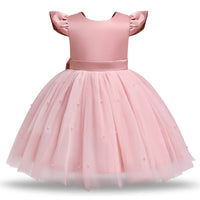 1 x RAW Customer Returns NNJXD Baby Girl Dress Flower Dresses Tutu Pageant Bowknot Wedding Dress Size 120 4-5 years 767 Pink-A - RRP €28.58