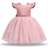 1 x RAW Customer Returns NNJXD Baby Girl Dress Flower Dresses Tutu Pageant Bowknot Wedding Dress Size 120 4-5 years 767 Pink-A - RRP €28.58