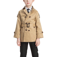 1 x RAW Customer Returns amropi Children s Trench Coat Elegant Coat with Belt Lightweight Double Breasted Jacket Khaki, 2-3 years - RRP €34.99