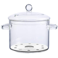 1 x RAW Customer Returns TAMUME 1.5 l glass soup pot for induction hob with easy-to-grip knobs, casserole dish with covered lid for vegetables and soup - RRP €40.24