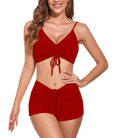 1 x RAW Customer Returns Avondii Women s Bikini Set Two Piece Swimsuit High Waist Swimwear XL, Red  - RRP €27.6