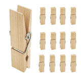 1 x RAW Customer Returns EasyBravo 12Pcs Large Wooden Clothes Pegs, 7.2cm Long, 1.8cm Wide, Heavy Duty and Heavy Duty Clothes Pegs - RRP €7.04