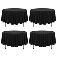 2 x Brand New 4 Pack Black Polyester Tablecloth Black Tablecloth 60 Inch, Polyester Tablecloth for Round Tables, Washable Fabric Tablecloth for Kitchen, Wedding, Party, Restaurant - RRP €40.8