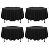 1 x Brand New 4 Pack Black Polyester Tablecloth Black Tablecloth 108 Inch, Polyester Tablecloth for Round Tables, Washable Fabric Tablecloth for Kitchen, Wedding, Party, Restaurant - RRP €20.4