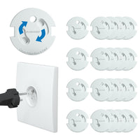 1 x RAW Customer Returns  20 Baby Power Socket French - Revolutionary Electrical Protections FLURYSAR ProPrise 3M Adhesive Turning Mechanism without keys for Home Child Safety, Power Socket Cover - RRP €14.95