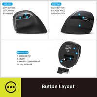 1 x RAW Customer Returns DeLUX Ergonomic Mouse Wireless Mini Vertical Mouse Silent Click Dual Mode 2.4G BT 6 Buttons 4000 DPI for Carpal Tunnel for Computer Laptop PC Mac M618MINI DB-Iron Gray  - RRP €36.22