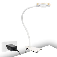 1 x RAW Customer Returns CeSunlight 10W clamp lamp desk, LED reading lamp as a bedside lamp, warm light, daylight and white light 3 colors, 10 dimmable lighting modes adapter included  - RRP €26.21