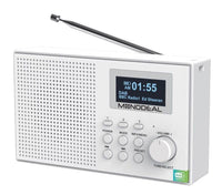 1 x RAW Customer Returns DAB radio with Bluetooth, MONODEAL DAB Plus radio small, rechargeable DAB radio with alarm clock, kitchen radio with LCD display USB charging cable - RRP €38.3