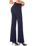 1 x RAW Customer Returns Tapata women s 71cm 76cm 81cm 86cm bootcut stretch pants high waist women s office pants work pants tummy control long elegant flared pants casual pants yoga pants 76cm dark blue L - RRP €45.37